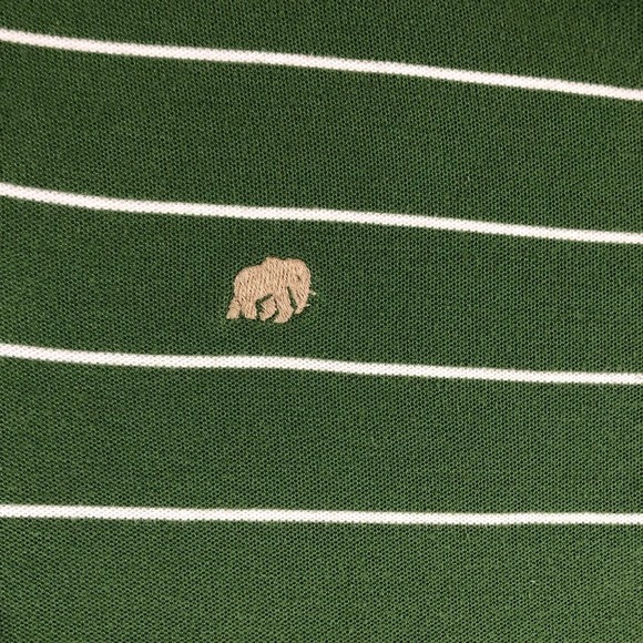 Banana Republic Shirt Mens Large Green Stripped Polo Solid Embroidered Logo - Picture 3 of 9